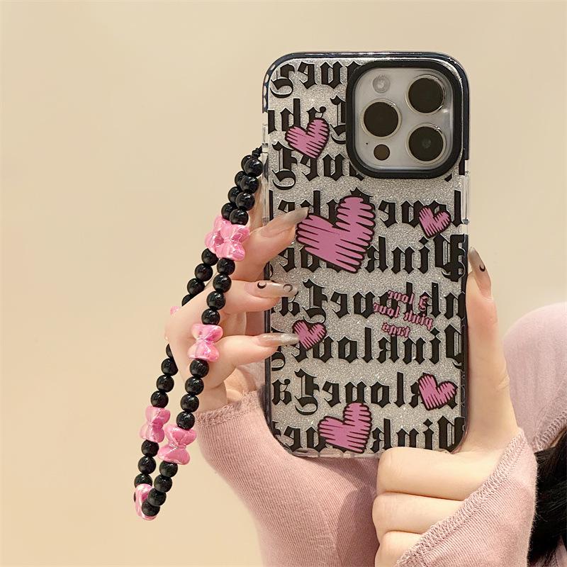 Zhitai Dual-Color Black Circle Case for Apple 16Pro, iPhone 11 Pro Max, with Chain