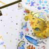 6 Листов Золотая Фольга Тисненая Наклейка Прозрачная Мультяшная ПВХ Смола Декоративная Наклейка для Журнала Блокнота Принадлежности для Скрапбукинга