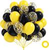 62 шт. 12-дюймовые шары весеннего желтого и черного цветов с шарами с конфетти для дня рождения на тему пчел, украшения для душа ребенка, принадлежности