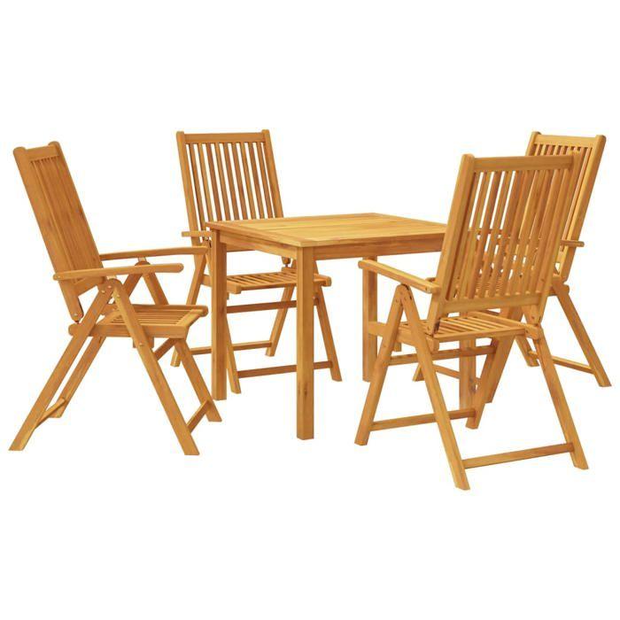 VidaXL 5-piece Garden Dining Set Solid Acacia Wood, Outdoor Dining Set, Dining Furniture 3295261
