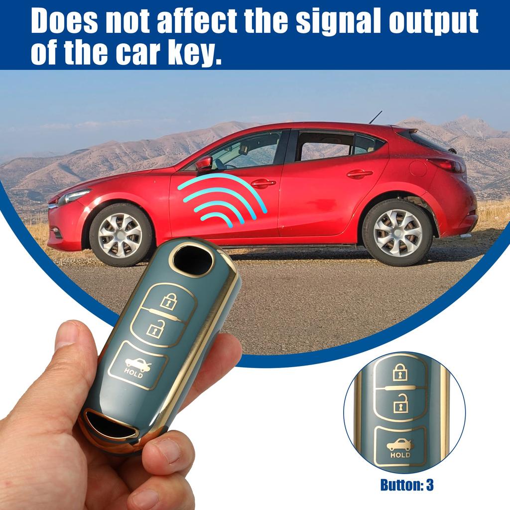 ACROPIX Чехол для брелока бесключевого доступа TPU 3 кнопки для Mazda 2