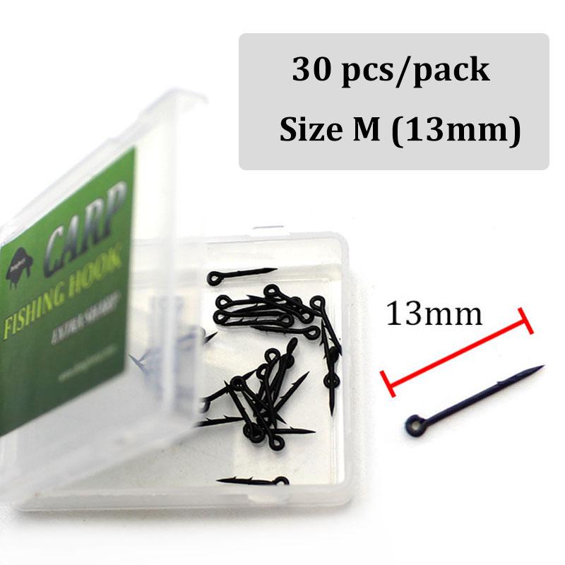 30PCS Boilie Screw Peg with Ring Swivel D-Rig Chod Rig Terminal Tackle Bait Holder Screw Carp Fishing Accessories Matt Black