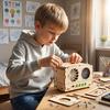 Cross-Border STEM DIY Wooden Radio Kit for Kids - Educational Science Gift