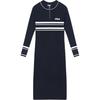 Heritage Fashion Simple Comfortable Midi Long Sleeve Dress Women Dresses Legendary-Blue F51W448301A-NV