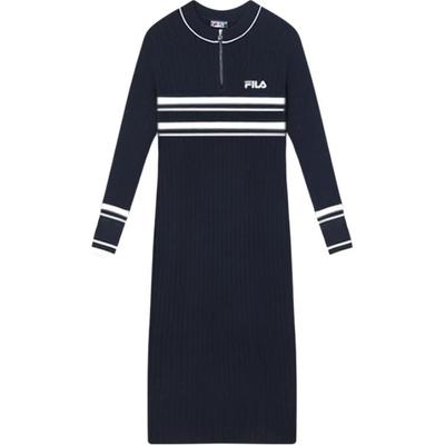 Heritage Fashion Простое Удобное Миди Платье с Длинным Рукавом Женские платья Легендарно-Синий F51W448301A-NV