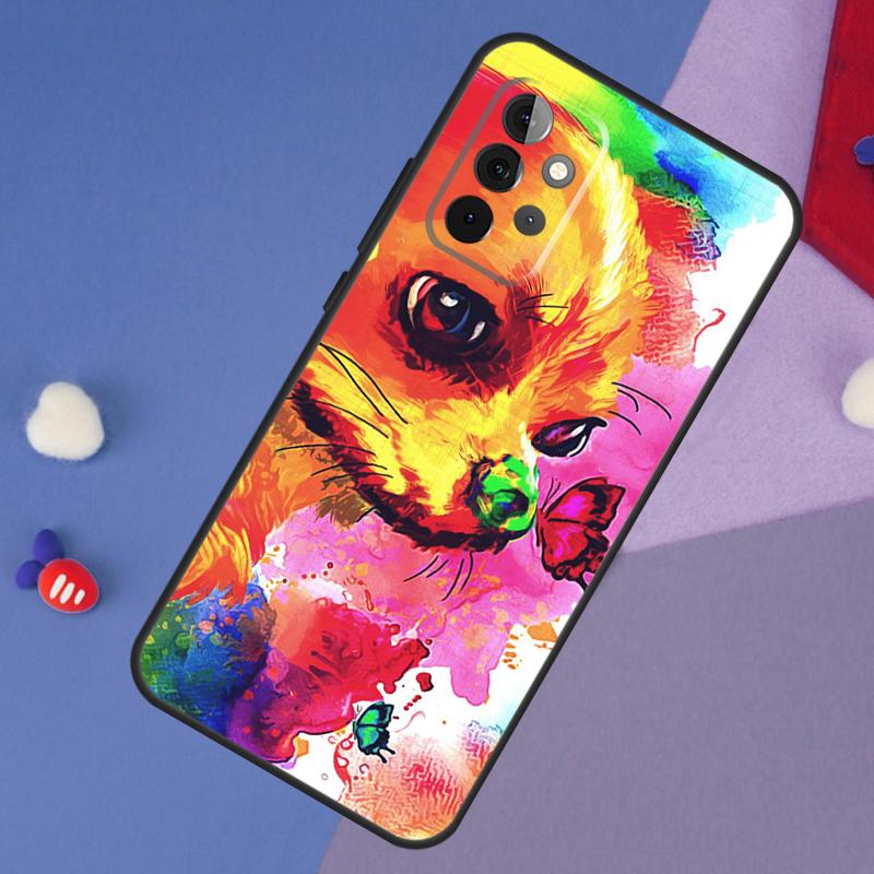 Чехол-мультяшная собачка чихуахуа для Samsung Galaxy A14 A24 A34 A54 A12 A22 A32 A52 A13 A33 A53 A73 A51 A71 Задняя крышка