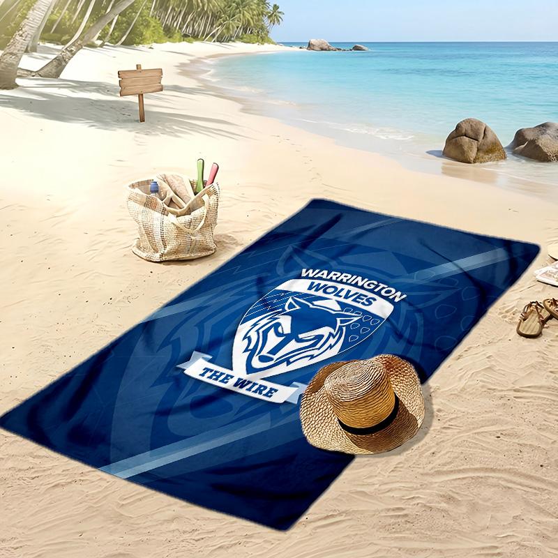 Warrington Wolves Print Beach Towel Soft Portable Quick?dry Towel For Pool Summer Vacation Outdoor Sport