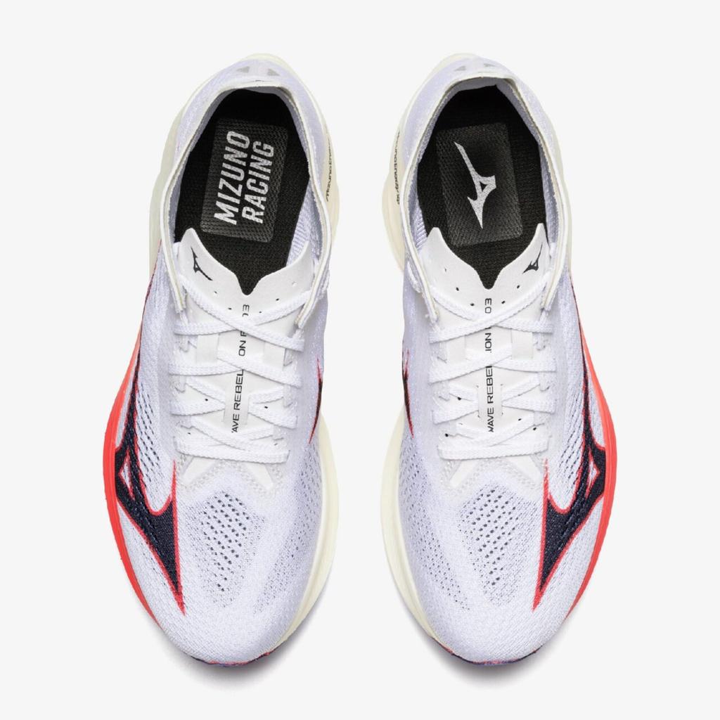 Mizuno Wave Rebellion Pro 3 Running Shoes, White/Navy/Pink, Size 28.0 cm, 2E