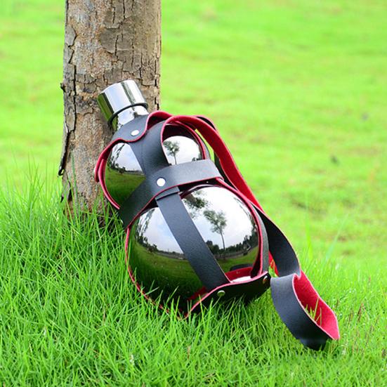 Бутылка-тыква 1500 мл, нержавеющая сталь, чайник-тыква, большая вместимость, спортивная дорожная бутылка для спортзала, в китайском ретро-стиле