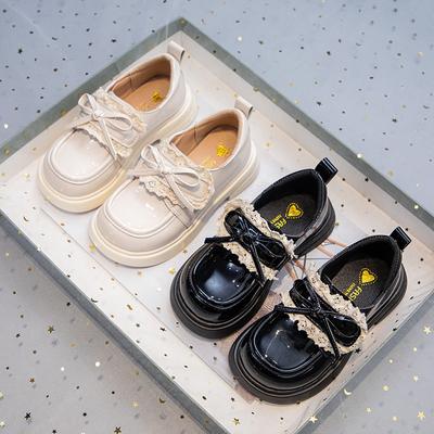 Осень Новая Мода Бант Девочки Мягкая Подошва Кожаные Туфли для Выступлений