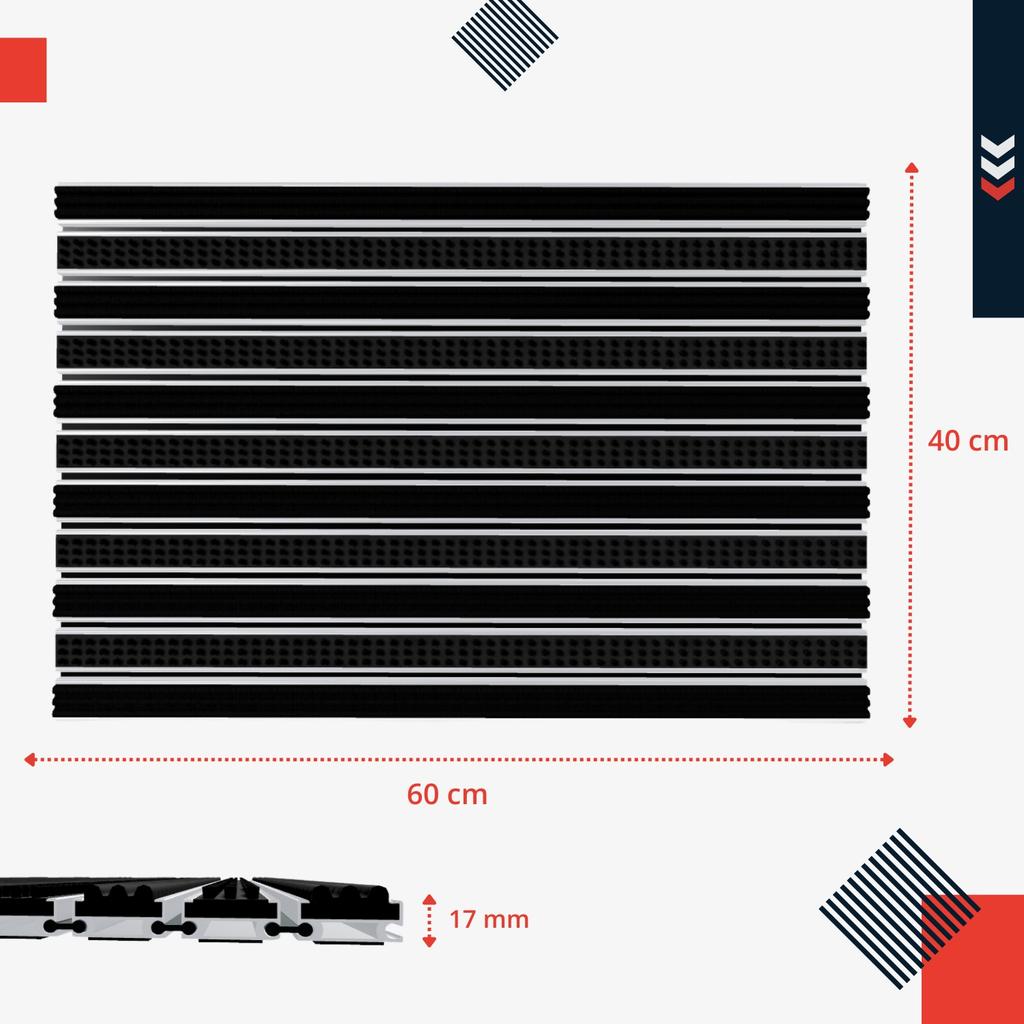 Polentex Aluminum Doormat Brush/Grosgrain, 80X50 , C17 With Frame
