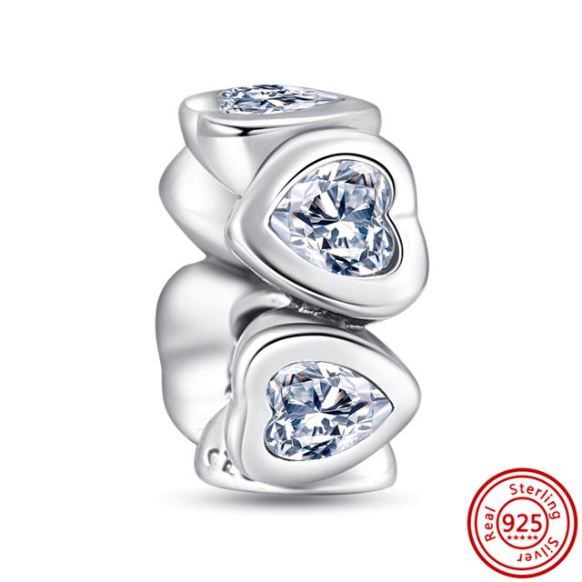 100% стерлингового серебра 925 пробы, прозрачный циркон, снежинка, гербарий, кластер, кулон, бусины, подходят для браслетов, ювелирных изделий