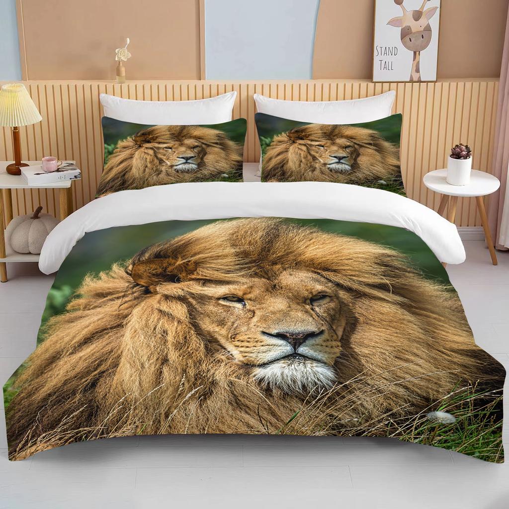 10 Sizes Cute Lion Bedding Collection Duvet Cover Collection 3D Bedding Digital Printing With Bed Linen Queen Size Boy Bedding Collection Fashion D