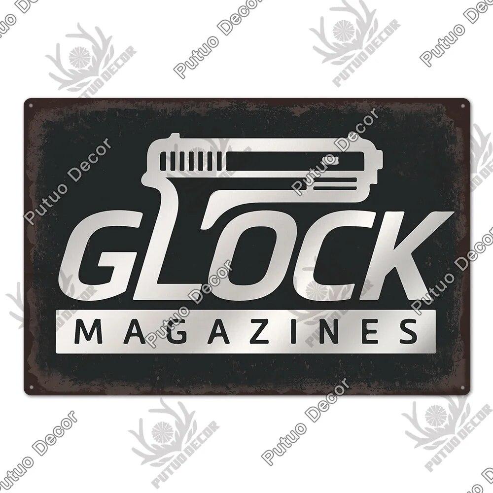 Putuo Decor Brand Poster Vintage Metal Tin Sign Plaque Plate for Garage Man Cave Gun Club Wall Decor Pistola Co2 Arma Metal