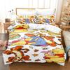 Cute Cartoon Winnie The Pooh Three-Piece Set 3D Printed Quilt Cover Pillowcase Bedding Kit Can Be Ordered