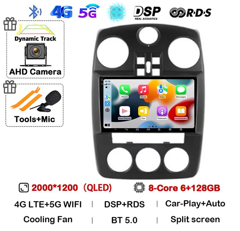 Android 14 Wireless Auto Carplay For Chrysler PT Cruiser 2000 - 2010 Car Radio Multimedia Stereo Player GPS Navigation Head Unit