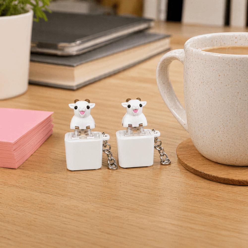Clicky Button Keyboard Fidget Keychain Sheep Design Fidget Clicker Keychain Pass Time