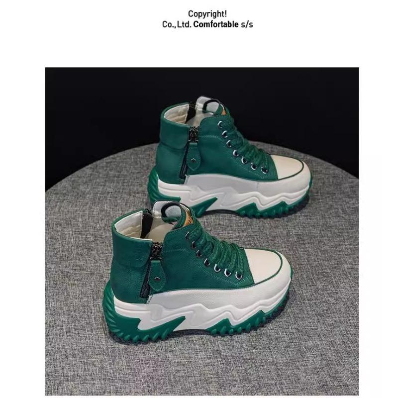 Женская обувь Pop Shoes, осенне-зимняя обувь Niche High-top, повседневная спортивная обувь на толстой подошве