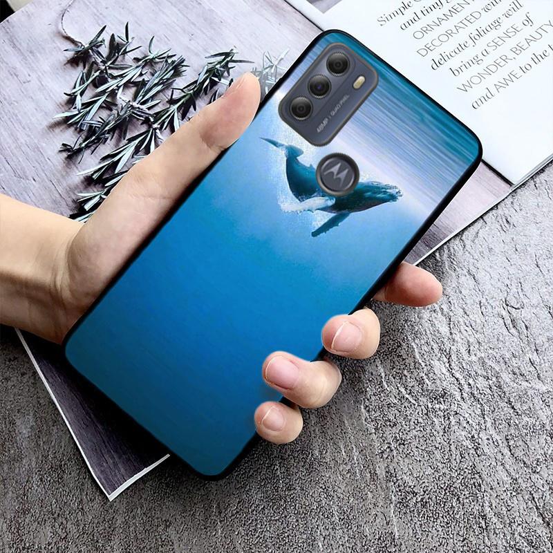 Чехол для телефона с китовой акулой и рыбой для Motorola Moto E7 Plus E32 E20 E40 Edge 20 Lite G22 G52 G20 G30 G100 G60 G50 G10 G Pure G Stylus