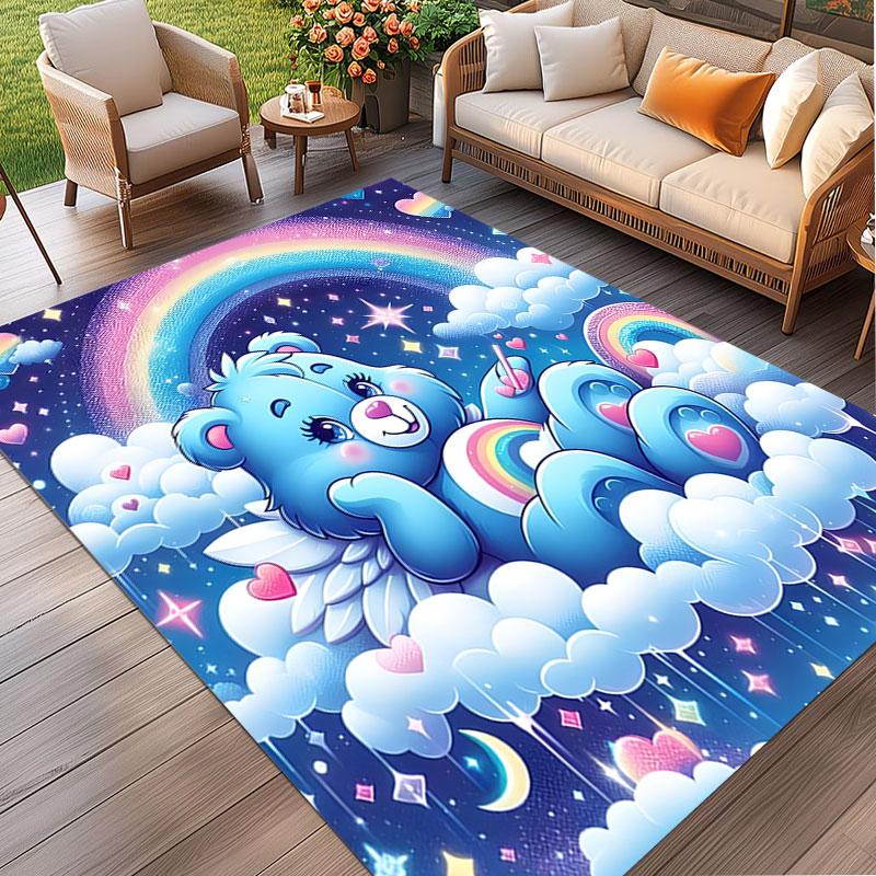 Care Bears Print Rug, Washable Floor Carpet, For Entryway Dorm Laundry Room Office Study, Home Decor Birthday Christmas Gift