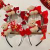 Pony Red Velvet Bow Hairband Cartoon Plush Hair Hoop Sweet New Year Headband  Photo Prop