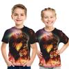 Summer Children Space Galaxy 3D T Shirt Angel Animal Lion Tiger Wolf Leopard Printed Boys Girls T-shirt Kids Fashion Tshirt Tops