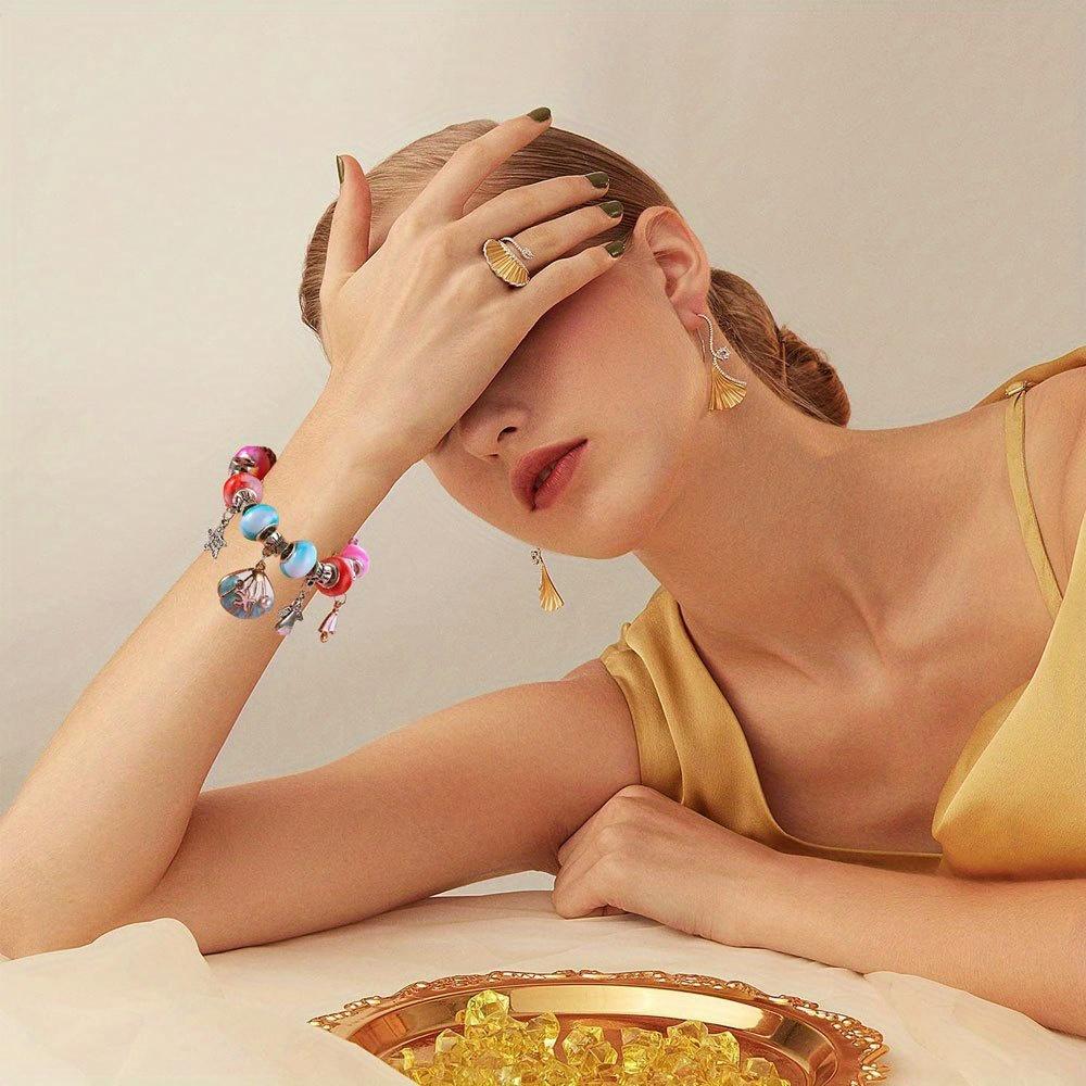 7/14/21 шт. европейских бусин-разделителей с крупными порами из смолы, случайный подбор цветов, серия очаровательных светлых бусин, принадлежности для изготовления ювелирных изделий из ожерелий и браслетов