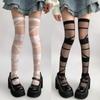 Lolita JK Style High Tube Long Socks Nylon Above Knee Stocking Transparent Stripe Stockings  Summer