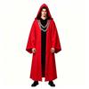 Halloween Dark Chains Hooded Robe Set Medieval Wizard Priest Cosplay Party Costume