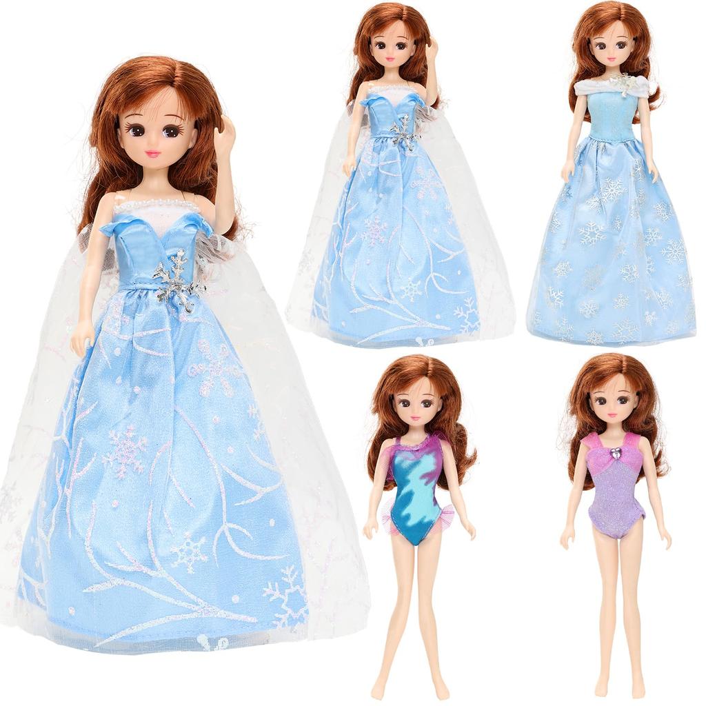 Barwawa 22cm Doll Outfit 1 Swimsuit 1 Everyday Outfit 1 Fashionable Dress 1 Dinner Dress 1 Dress with Cute for Dolls Licca-chan Clothes, Licca-chan