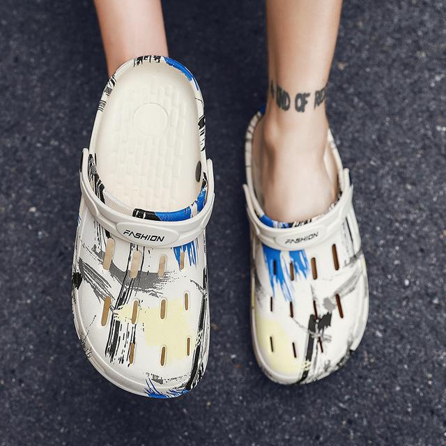 Летние пляжные тапочки, мужские сандалии, уличные полые садовые сабо из ЭВА, мужские садовые сандалии De Hombre