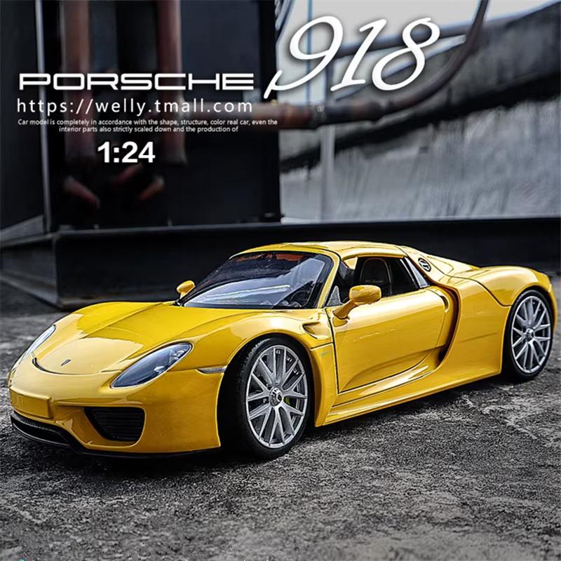 1:24 Porsche 918 Alloy Sports Car Model Diecast Metal Racing Car Model Simulation Collection Decorative Decorations Children's Toys Boys Gift