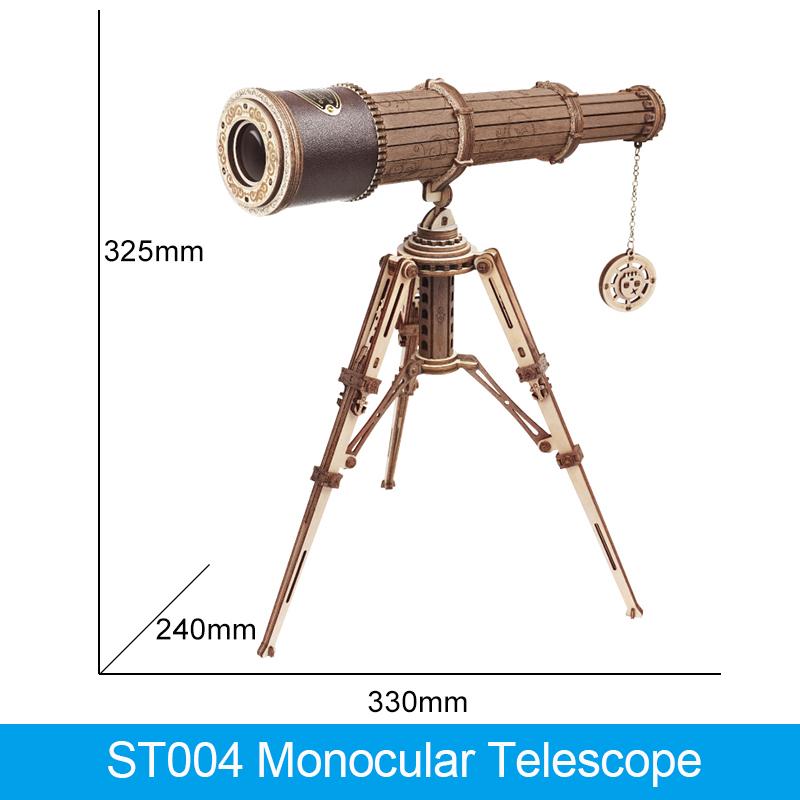 Robotime ROKR Curious Discovery Series 3D Wooden Puzzle Games Assembly Telescope Orrery Model Buliding Kits Toys Gift ST