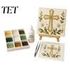 Spiritual Home Decor Pieces Christian Sea Glass Art Kit, DIY Religious Mosaic Kit for Adults, Faith Beginner Friendly Supplies Inspired Craft,