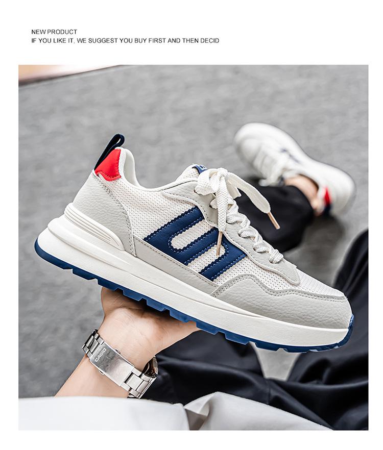 Мужские летние дышащие повседневные кроссовки для бега 2025 - Толстая подошва, износостойкие, универсальные для студентов и отцов.