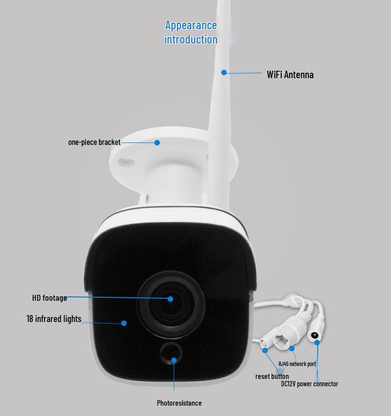 1080P HD 4MP/5MP Уличная водонепроницаемая WiFi камера безопасности с умным беспроводным подключением и слотом для карты