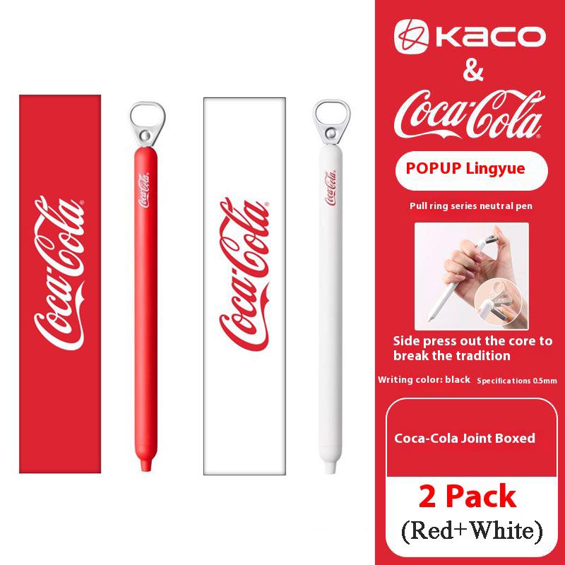Гелевые ручки KACO x Fanta с язычком для открывания, Креативная ручка с подписью Ins, 0,5 мм, Быстросохнущая и с удобным захватом, Веселая и для снятия стресса, Милые канцелярские товары