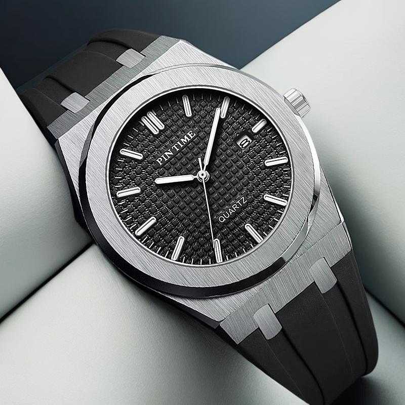 1pc Men's Quartz Watch, Made of Quartz, with Silicone Strap. A Fashionable Quartz Watch for Men, Suitable for All Occasions. Any