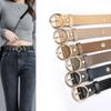 Ремень женский с круглой пряжкой Air Eye Belt из натуральной кожи для студентов без перфорации персонализированный ремень