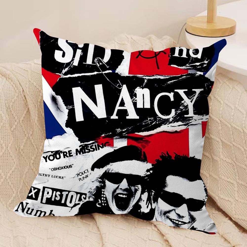 Подушка с принтом Sex Pistols Rock Band, мягкая плюшевая наволочка, двусторонняя, для дивана, подушка-сиденье | Уютный декор на все сезоны, подарок