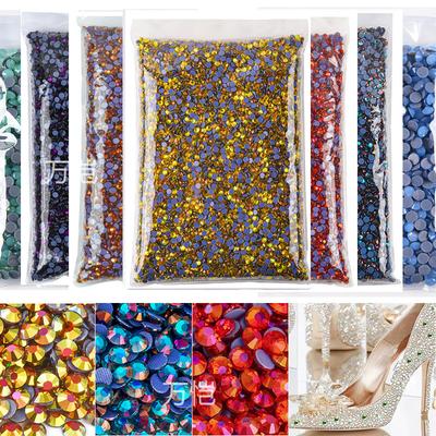 Искусственное стекло Горячие бриллиантовые стразы, термоклеевое дно Белковый фарфор Белый DIY Кристалл Красота Аксессуары для одежды