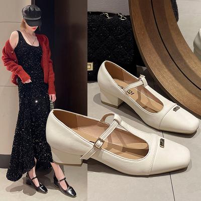 Мода 2024 Классические женские туфли на высоком каблуке Дизайн люксового бренда Туфли-балетки с пряжкой Простые и универсальные Низкий каблук