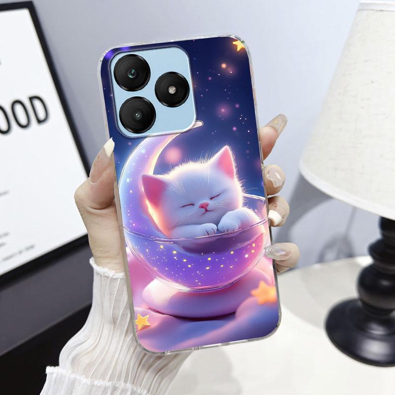 Cartoon For Wiko T10 T20 T60 Case Protective Cover For Wiko T10 Marble Clear Soft Silicone Phone Case Floral Cute Cat Bumper