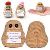 Crochet Potato Doll with Positive Card Emotional Support Handmade Mini Knitting Hat Potato