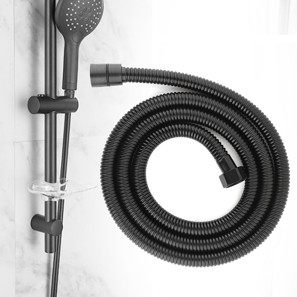 59in Long Stainless Steel Black Flexible Replacement Shower Head Hose G1 2