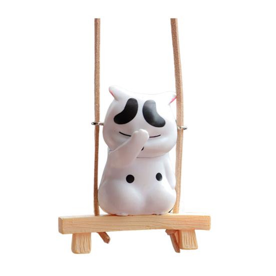 Подвеска в виде зеркала заднего вида, подвесное украшение со шнурком, легко повесить, очаровательное украшение в форме мультяшного кота, подвеска для салона автомобиля