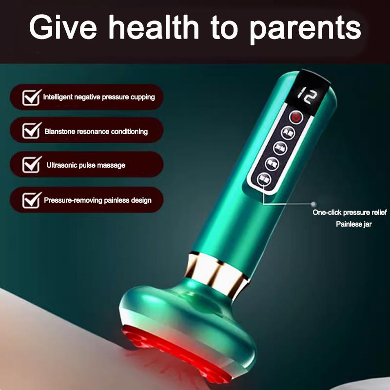 Перезаряжаемый электрический массажер Гуаша с подогревом и вакуумными банками из нержавеющей стали ABS 304