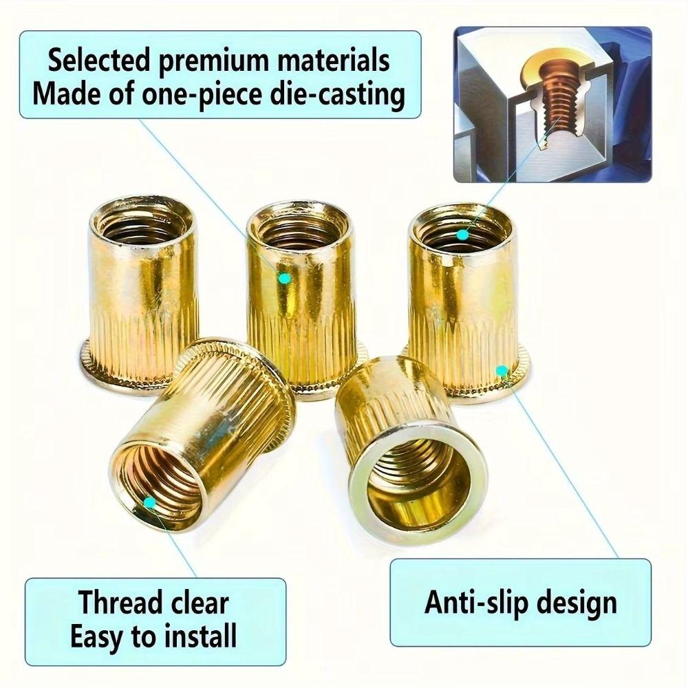 Carbon Steel Rivet Nut Tool Rustproof Rivet Nut Assortment Kit Automotive Repair