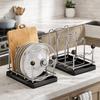 Multi Layer Pot Lid Storage Rack Vertical Drain Pot Lid Holder Space Saving Large Capacity Cutting Board Holder Plates