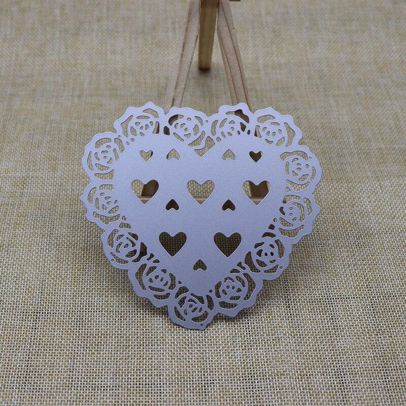 Сердце Роза Граница Свадебные Металлические Вырубные Штампы Трафареты Для Сделай Сам Скрапбукинг Декор Тиснение Ручная работа